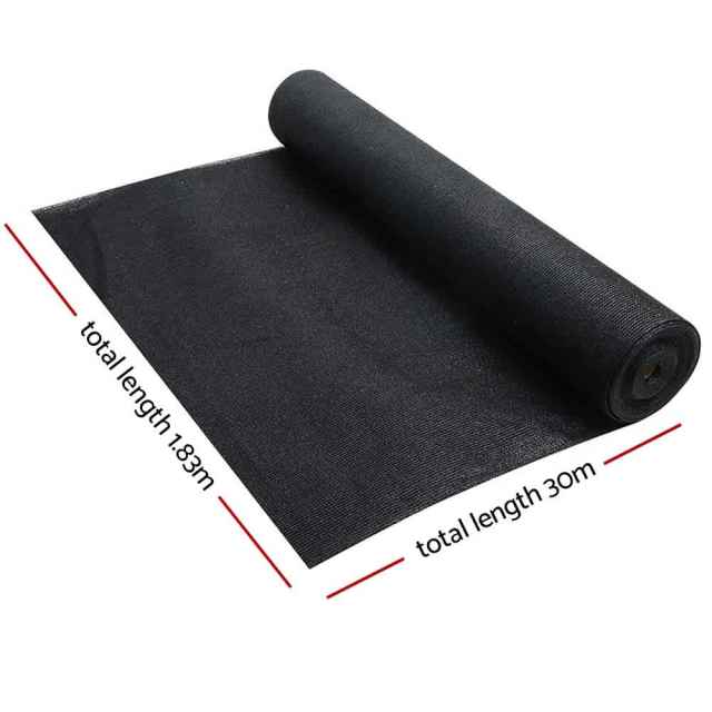 90 Shade Cloth 1.83x30m Shadecloth Sail Heavy Duty Black Parasols