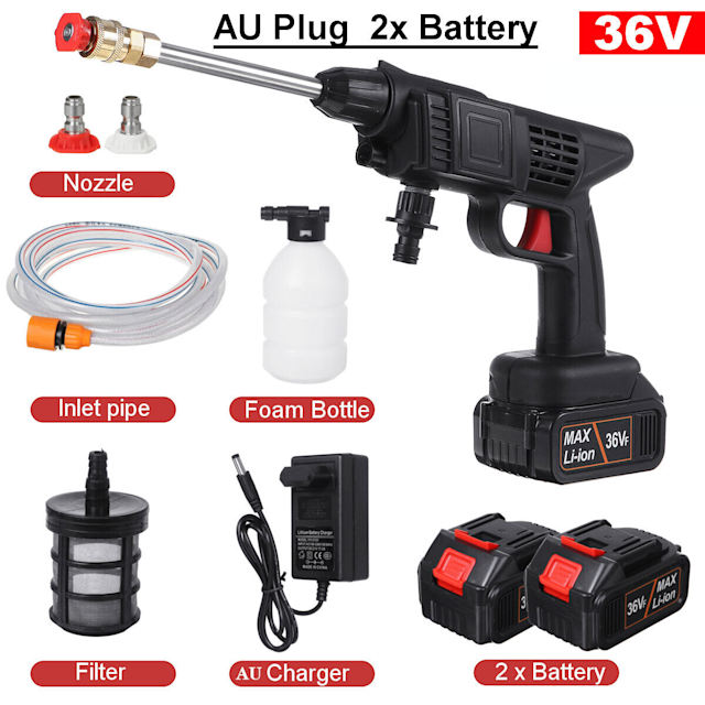 Electric Cordless Pressure Car Washer Spray Gun Water Cleaner Tool W