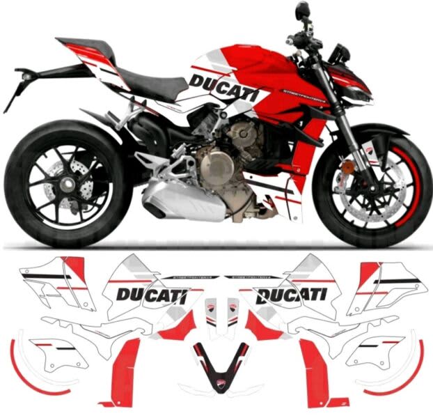 DUCATI STREETFIGHTER V4 SPECIAL EDITION BODYWORK GRAPHIC DECALS