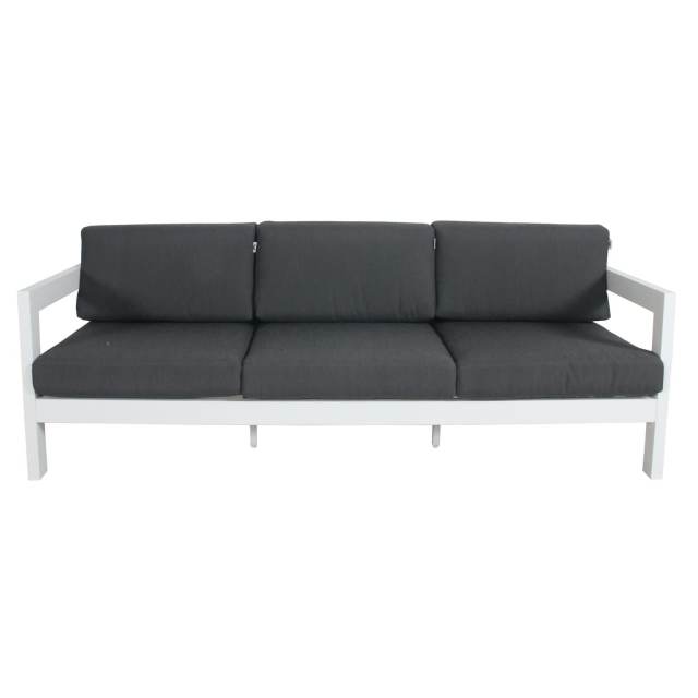 Outie 3 Seater Outdoor Sofa Lounge Aluminium Frame White Lounging