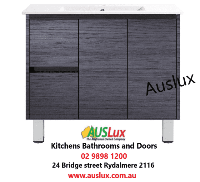 AUSLUX 900 DARK OAK VENEER FINGERPULL VANITY LEFT/RIGHT DRAWERS DM900