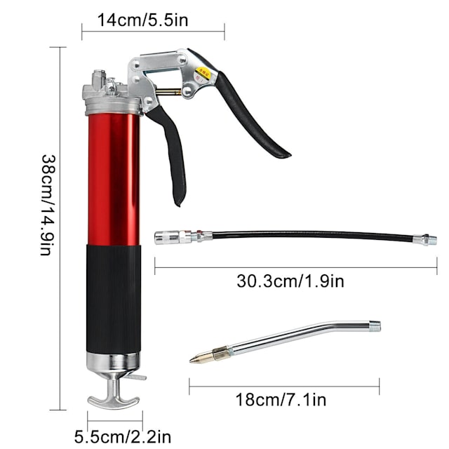 Grease Gun Pressure Pistol Grip Dual Flow 6000PSI Flex Hose Industrial Hand Tools Gumtree