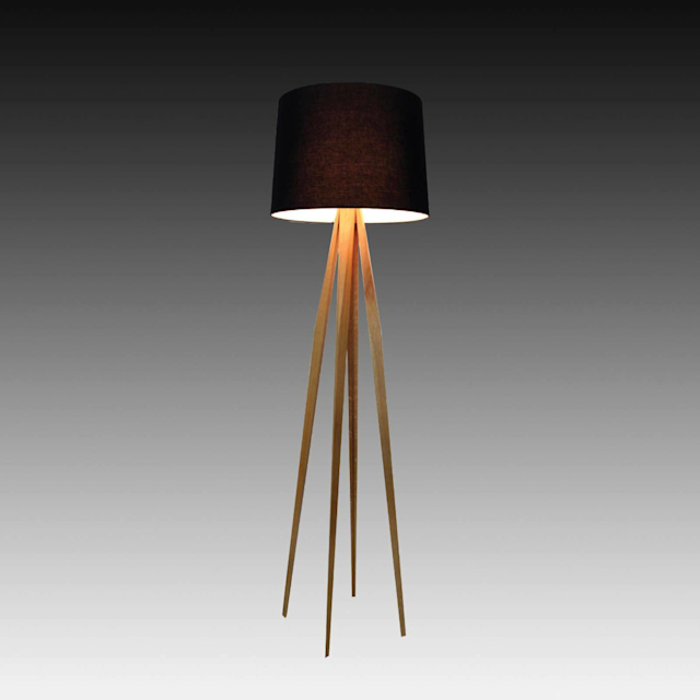 Handmade Solid American White Oak Floor Lamp with Black Lampshade Floor Lamps Gumtree