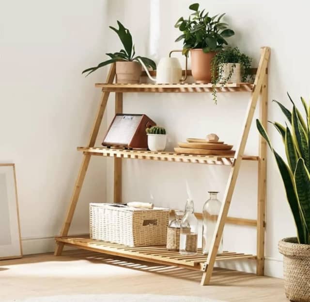 Brand New Bamboo Plant Stand Garden Shelf 3 Tiers Pots & Garden Beds