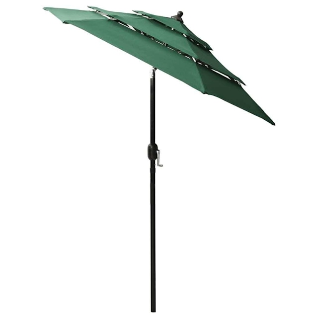 3Tier Parasol with Aluminium Pole Green 2 m Parasols & Gazebos