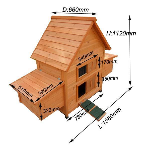 Large Classical Chicken Coop house Chook Hutch w double Egg Cage Pet
