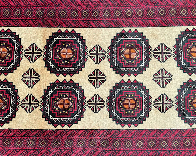 pure wool Bokhara handmade Persian Balouchi rug 1.5x0.8m