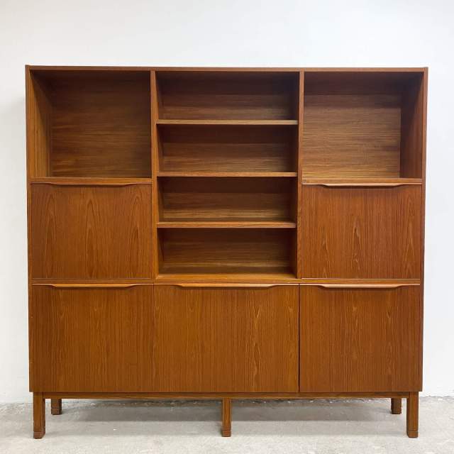Mid Century Macrob Teak Wall unit with Cocktail Bookcases