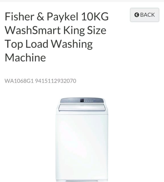 fisher & paykel wa1068g1