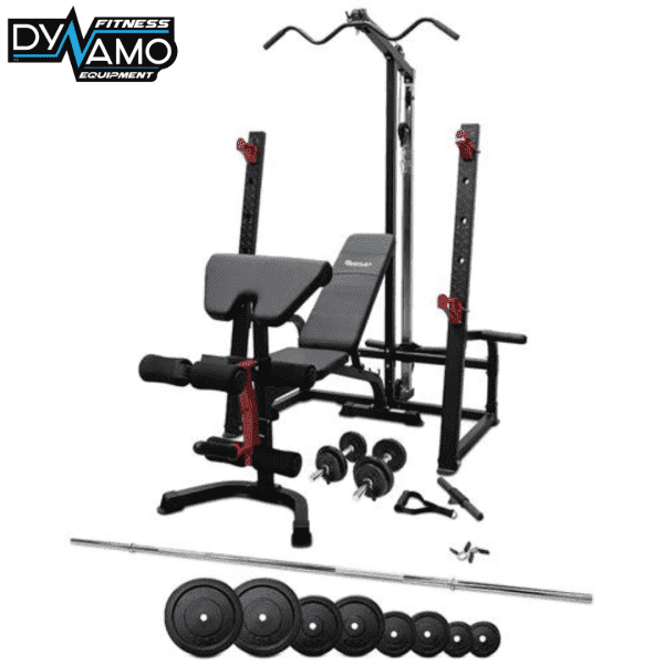 Bench Press Squat Rack Lat Pulldown 115kg Standard Barbell Set New Gym & Fitness Gumtree