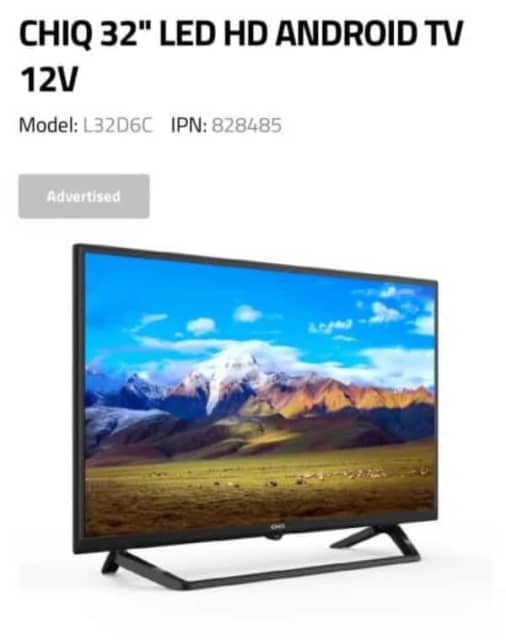 Chiq 32-Inch LED HD Android TV 12V