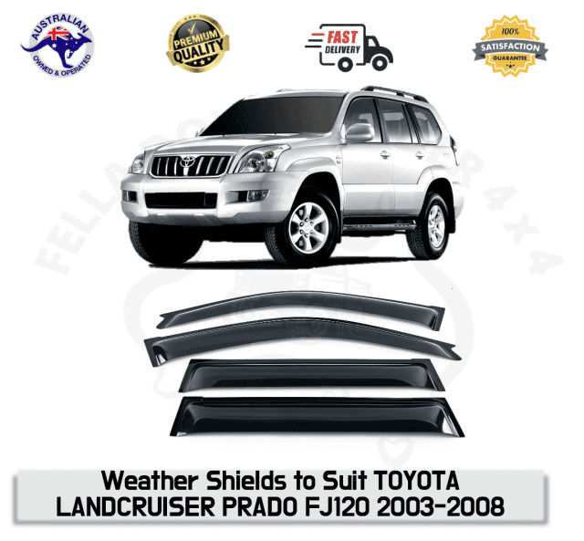Weather Shields Window Sun Visors To Suit LANDCRUISER PRADO 120 0308