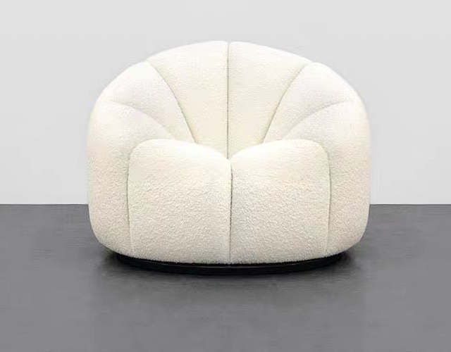 BOUCLE UPHOLSTERY VELVET SINGLE CHAIR ZUCCA SOFA IVORY WHITE BRAND NEW