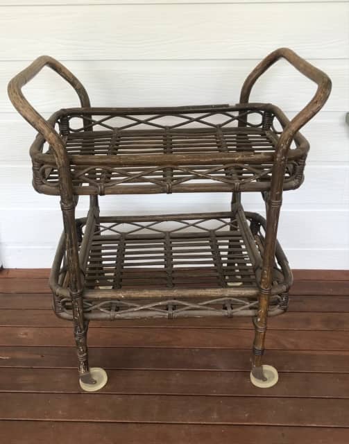 Vintage MidCentury Rattan Bar Trolley Collectables Gumtree