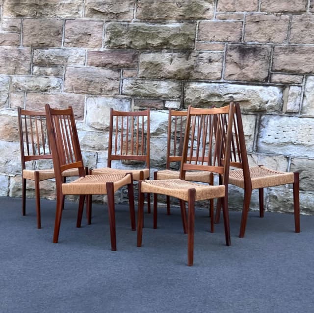 6 x Danish Dining Chairs by Arne Hovmand Olsen for Mogens Kold 1960s Dining Chairs in Potts
