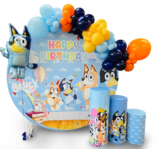 Bluey Themed Hoop Balloon Garland, & Plinths | Toys - Indoor | Gumtree ...