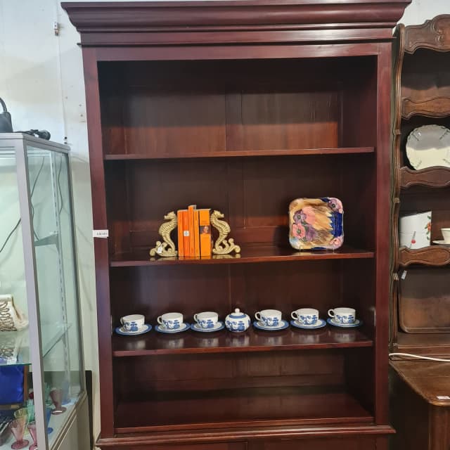 Bookcase Mahogany Antique Reproduction Tall Bookshelf Book Reduced