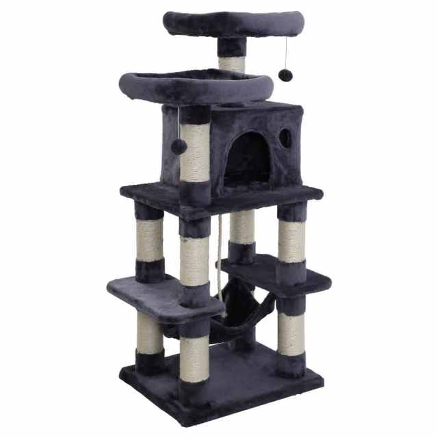 Cat Tree 145cm Tower Scratching Post Scratcher Wood Condo House Large