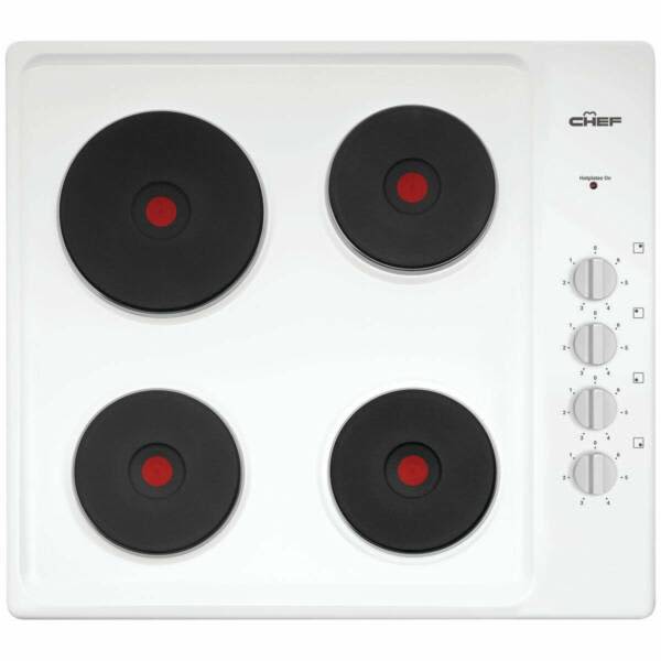 Chef 60cm Electric White Cooktop Model CHS642WB RRP 599.00 (NEW