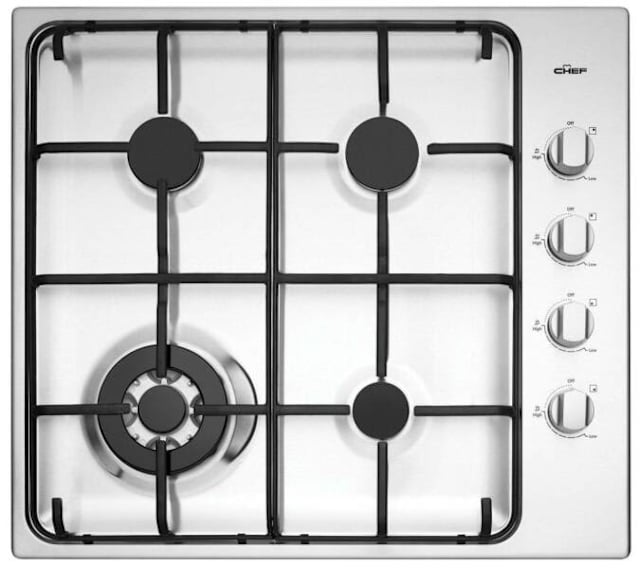 Chef 60cm Natural Gas/LPG Cooktop Model CHG646SB RRP 599.00 (NEW