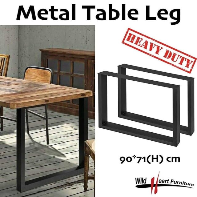 2x Steel Table Legs Coffee Dining Industrial Vintage Bench Metal Box