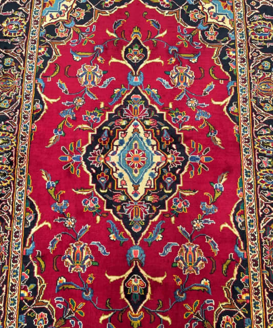 Collectible lambs wool handmade antique Persian Kashan rug 2x1.3m