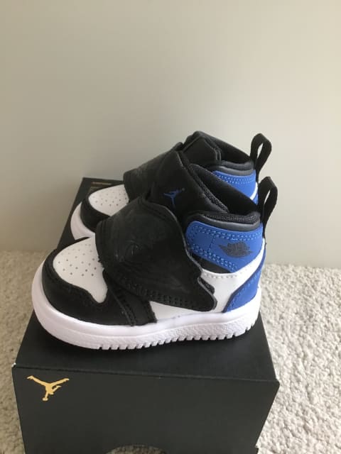 Nike Sky Jordan 1 (TD) - White/Sport Blue/Black - Size 2c (Childrens)