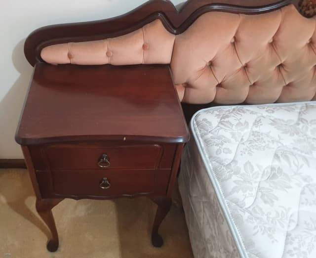 Antique Redwood Bedhead With Side Draws Antiques Gumtree Australia