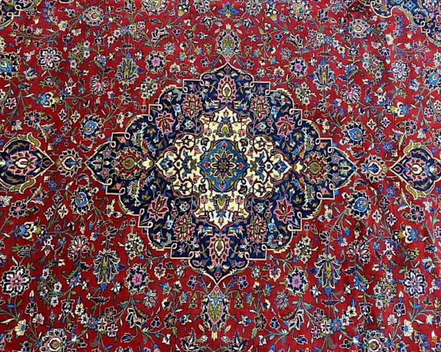 Superb massive room size lambs wool handmade Persian Kashan rug Rugs