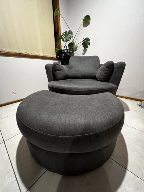 plush snuggle petite swivel chair