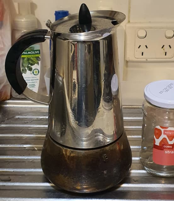 Vintage Italian G.B. Espresso Stainless Steel Stovetop coffee maker