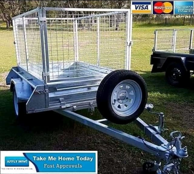 LOW STOCK! 6x4 Galvanised Tilt Trailer 750kg ATM 900mm Cage Spare Tyre