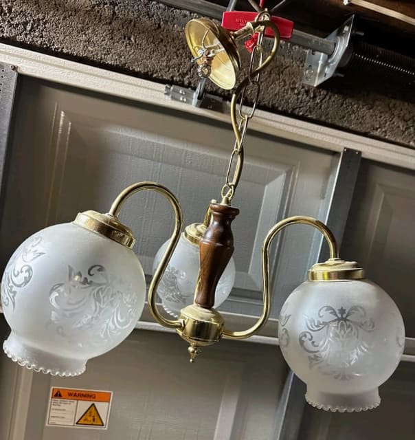 Old Vintage Retro Trio of Lights Lighting Fixture Ceiling Ceiling Lights Gumtree Australia