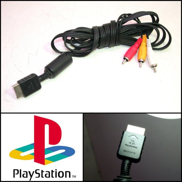 Genuine SONY PlayStation 1 PS1 PS2 Composite AV Cable Playstation