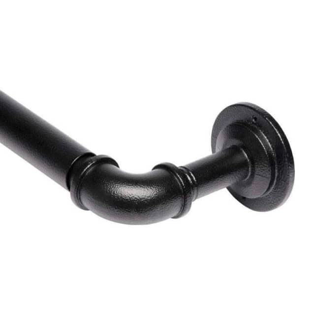 Miro Industrial Style Curtain Rod Pipe Expandable Black 165300cm x 2