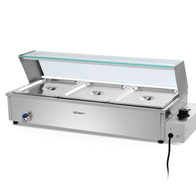 Commercial Food Warmer Bain Marie 3 Electric Buffet Pans Small