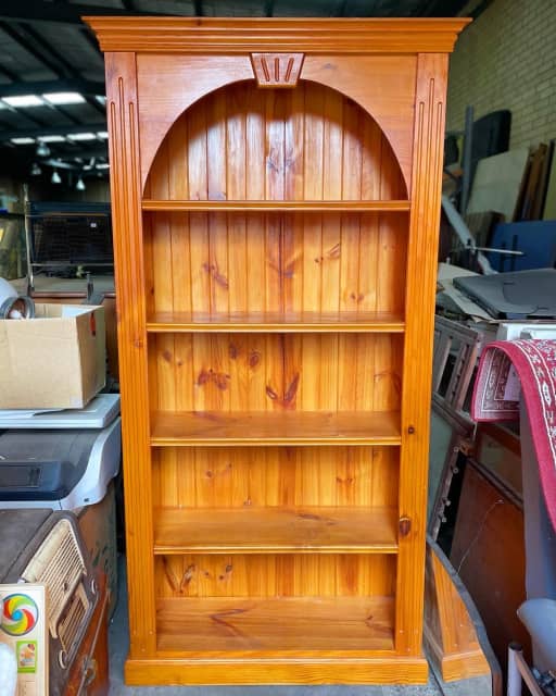 Solid Tall French Country Style Vintage 5Tier Pine Bookshelf Bookcases & Shelves in Coburg