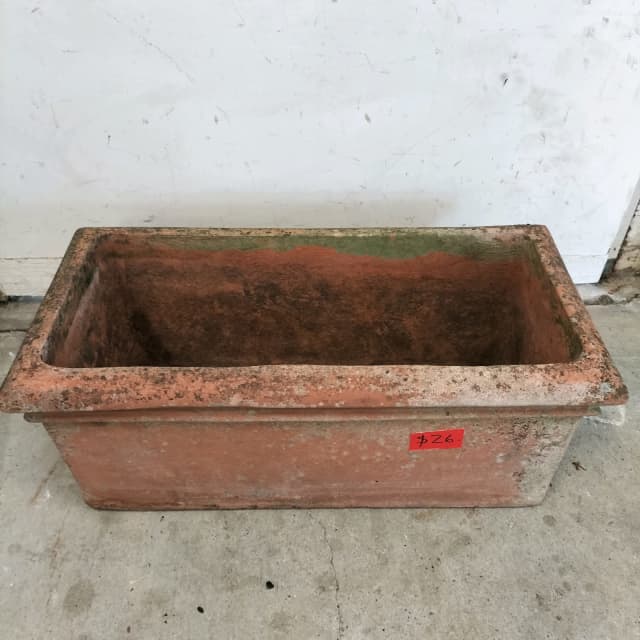 Terracotta trough style plant pot with drainage. Pots & Garden Beds