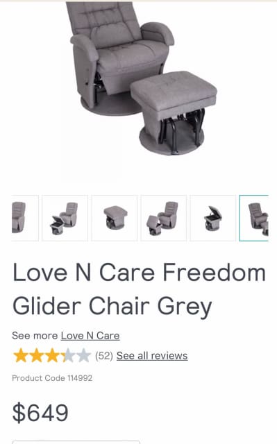 Love n care outlet freedom glider gray