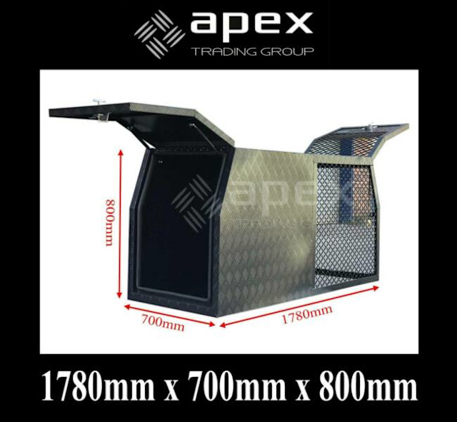 BLACK POWDERCOAT APEX ALUMINIUM DOG CAGE TOOLBOX UTE HUNTING 16010BL