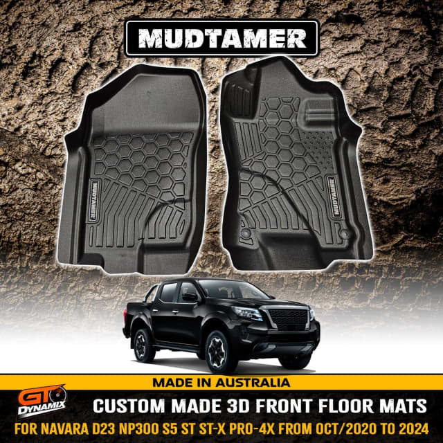 Front MUDTAMER 3D Floor Mats Nissan Navara NP300 S5 ST STX 4X 2024