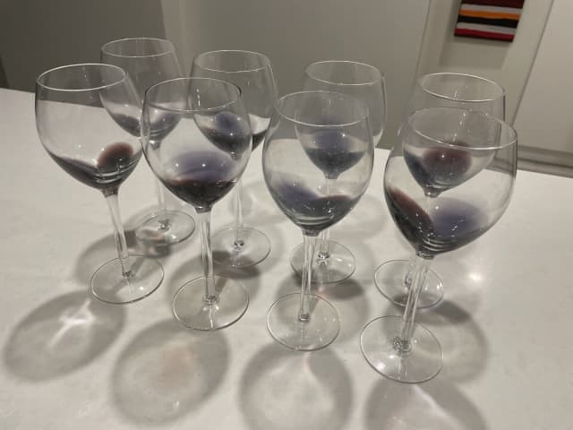 Set Of 8 Vintage Wine Glasses With Purple Accent Dinnerware Gumtree Australia Eastern