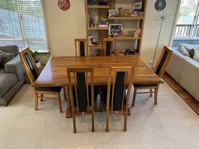 Solid Marri Dining Table with 6x Dining Chairs - Dining Tables in ...