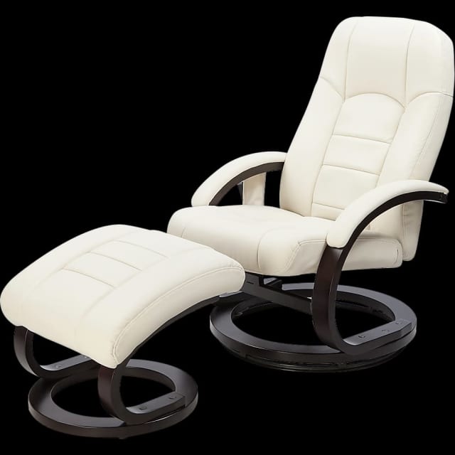 pu leather massage chair recliner ottoman lounge remote