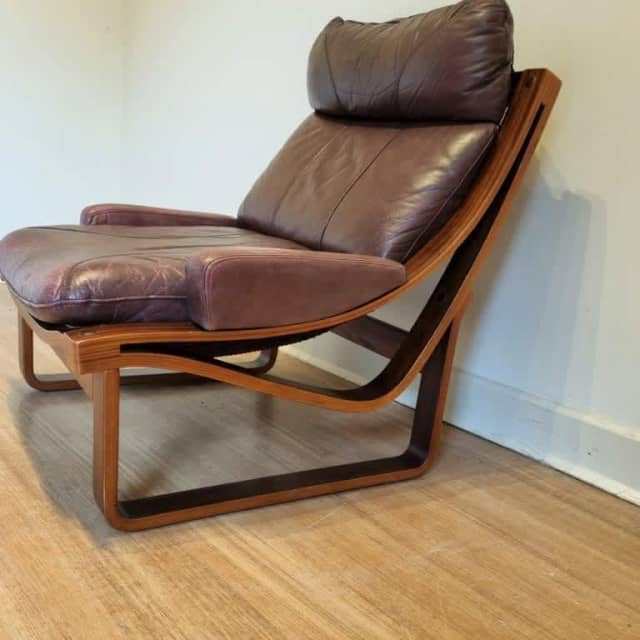 Retro Vintage Mid Century Tessa T4 Leather Chair / Armchair. C1970s