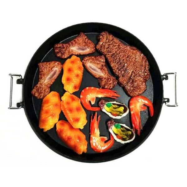 WOWMART Cast Iron Pizza Baking Hot Sizzling Plate camping BBQ Grill
