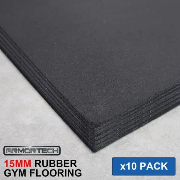 (SAVE 60) 10 pack 15mm Rubber Gym Flooring Mats (Variety Of Colours