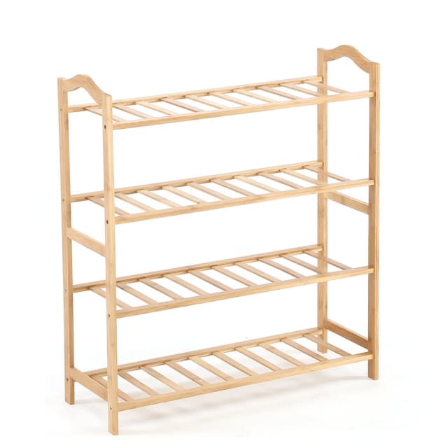 Levede Bamboo Shoe Rack Storage Wooden Organizer Shelf Stand 4 Ti