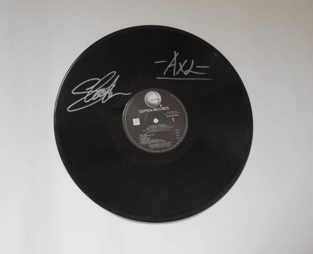 GUNS N ROSES Slash Axl Rose HAND SIGNED MEMORABILIA LP RECORD ...