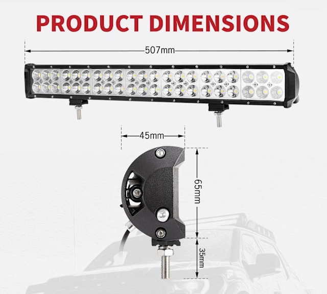 20 Inch Light Bar Adjustable Mounts Cree LED Double Row Only